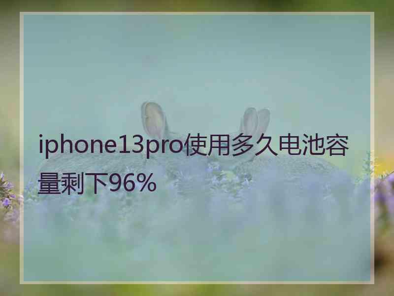 iphone13pro使用多久电池容量剩下96%