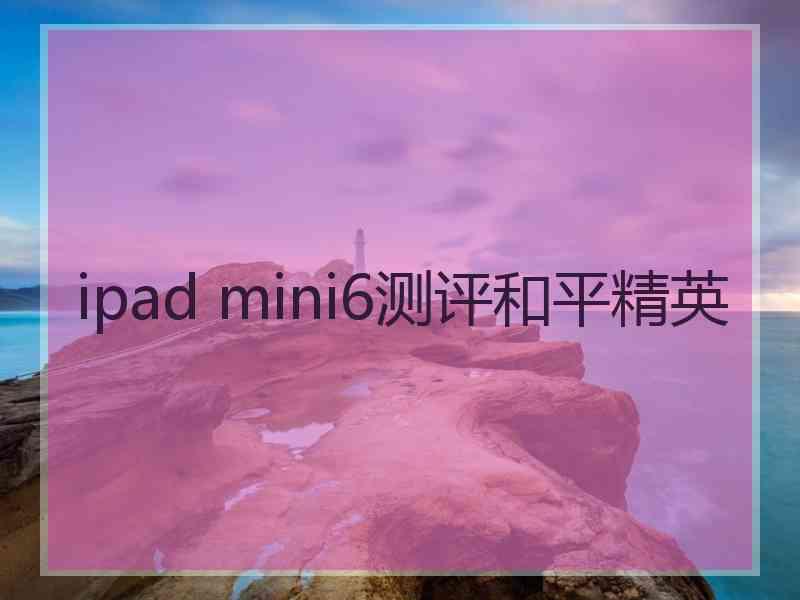 ipad mini6测评和平精英