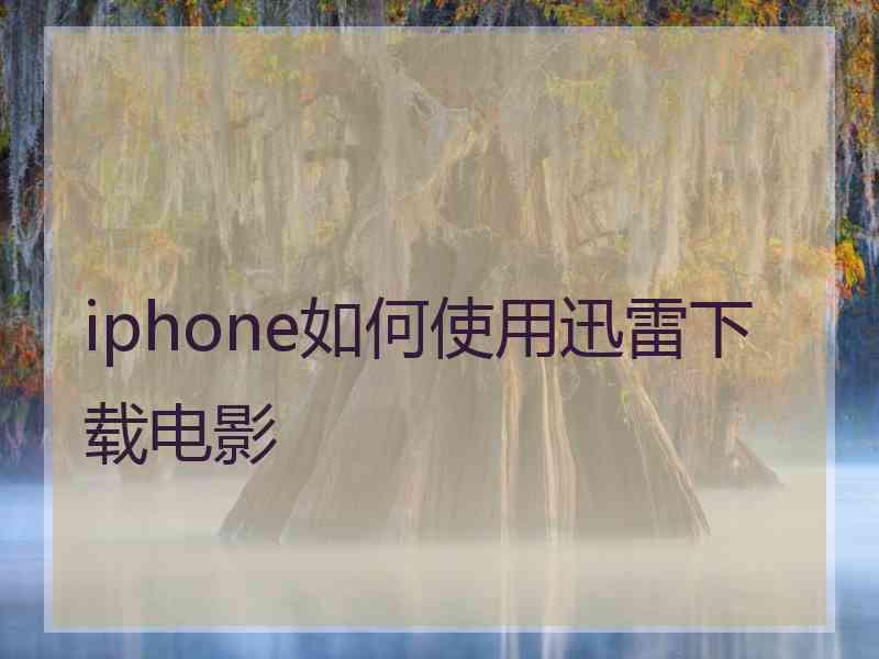 iphone如何使用迅雷下载电影