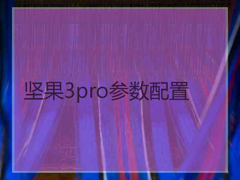 坚果3pro参数配置