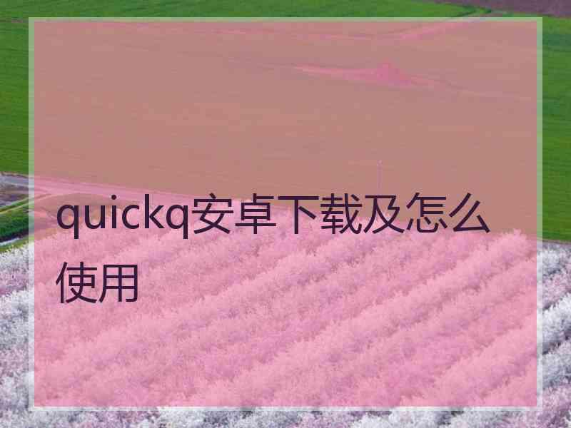 quickq安卓下载及怎么使用