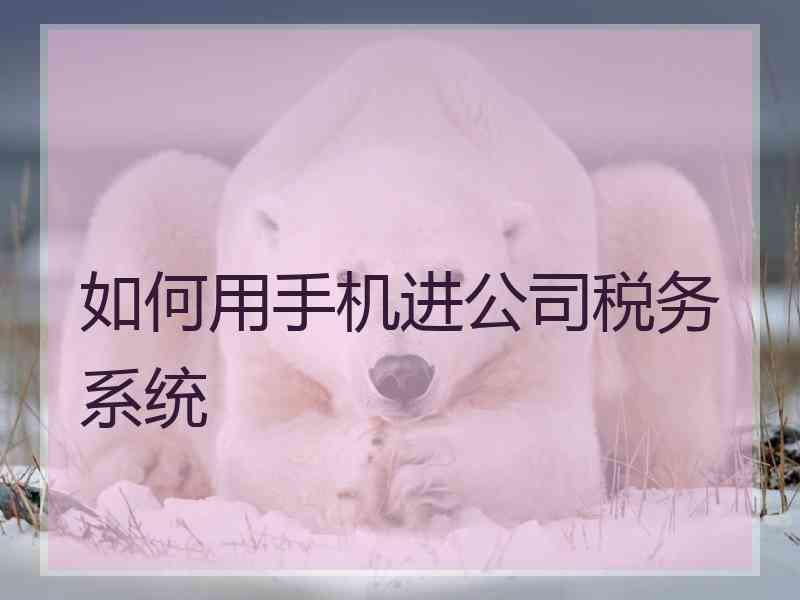 如何用手机进公司税务系统