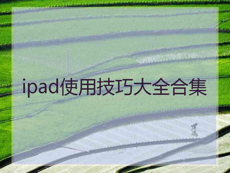 ipad使用技巧大全合集