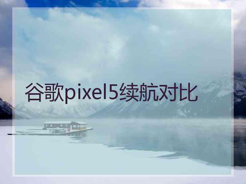 谷歌pixel5续航对比