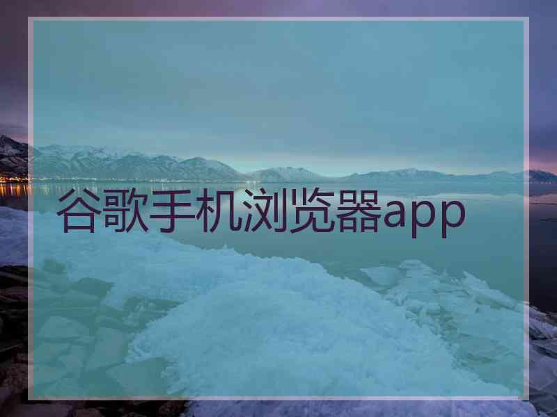 谷歌手机浏览器app