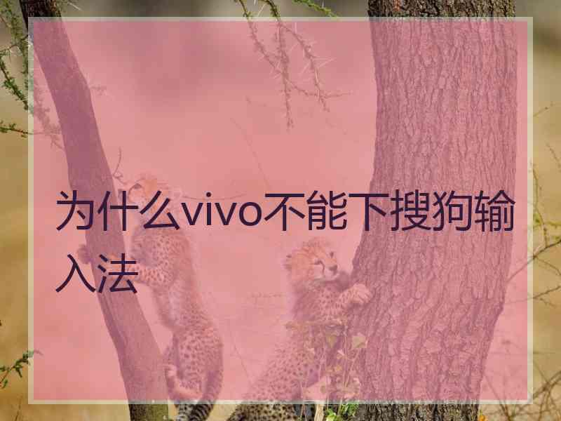 为什么vivo不能下搜狗输入法