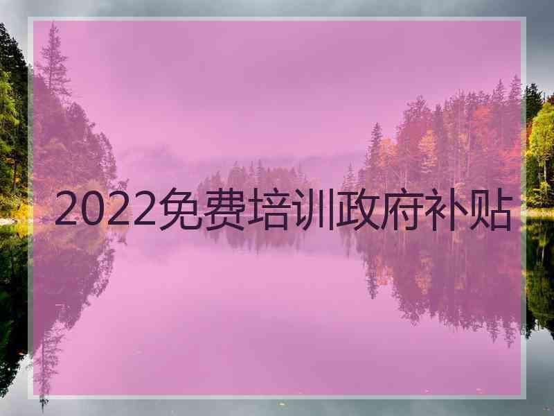 2022免费培训政府补贴