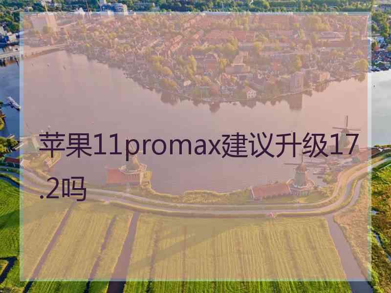 苹果11promax建议升级17.2吗