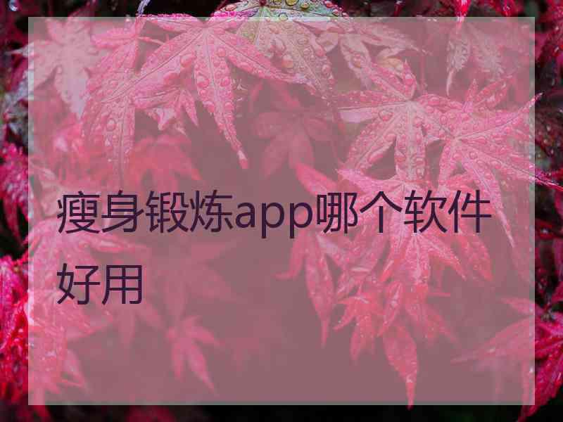 瘦身锻炼app哪个软件好用