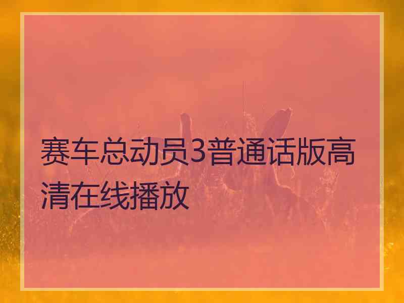 赛车总动员3普通话版高清在线播放