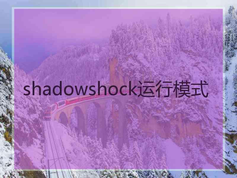 shadowshock运行模式