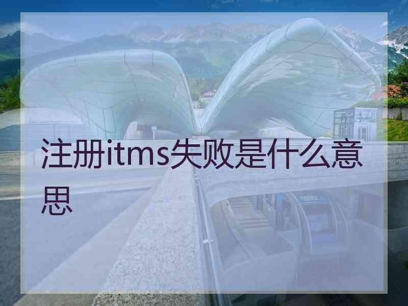 注册itms失败是什么意思