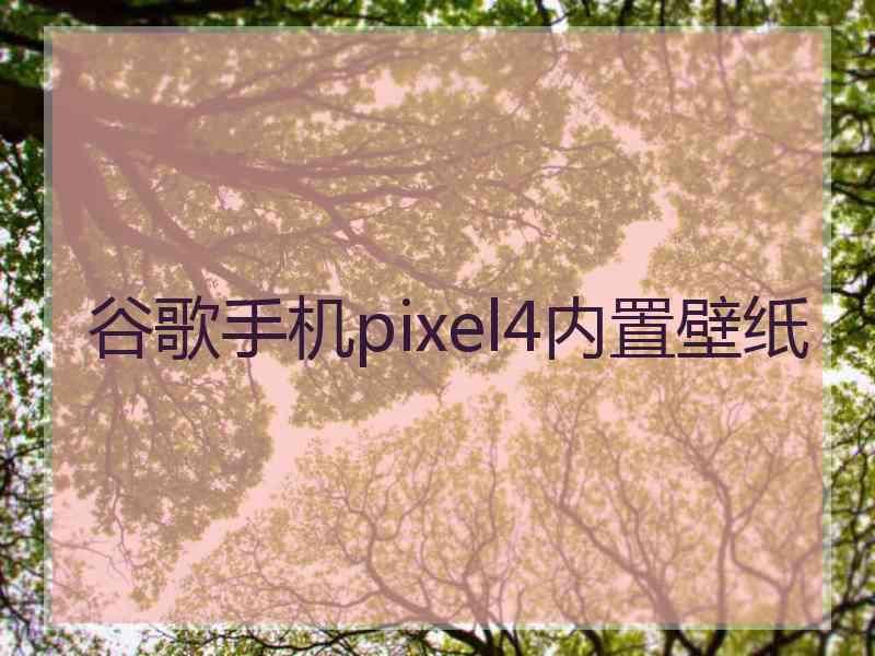 谷歌手机pixel4内置壁纸