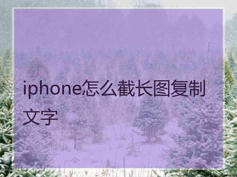 iphone怎么截长图复制文字