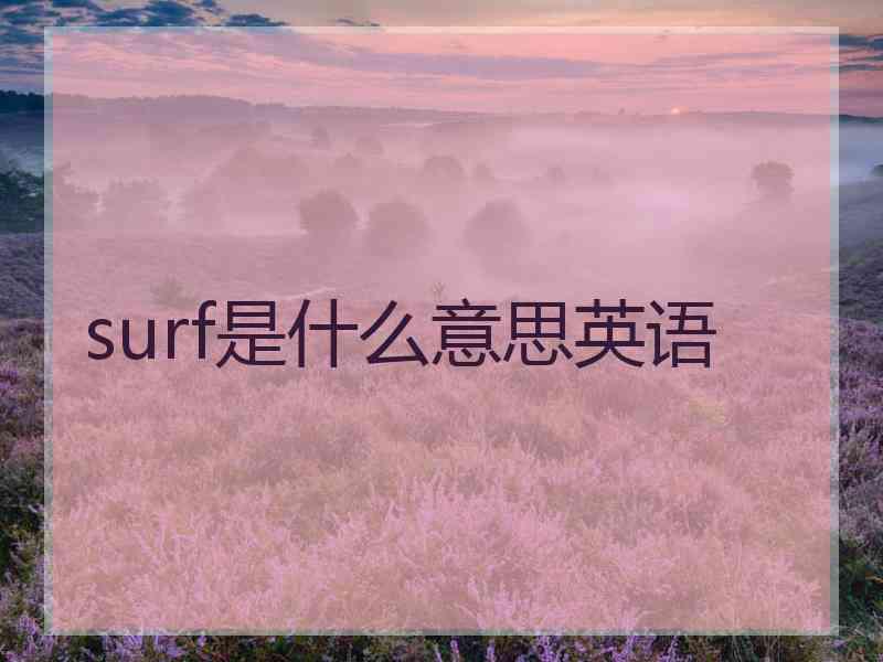 surf是什么意思英语