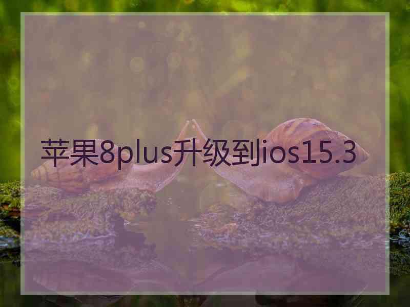 苹果8plus升级到ios15.3