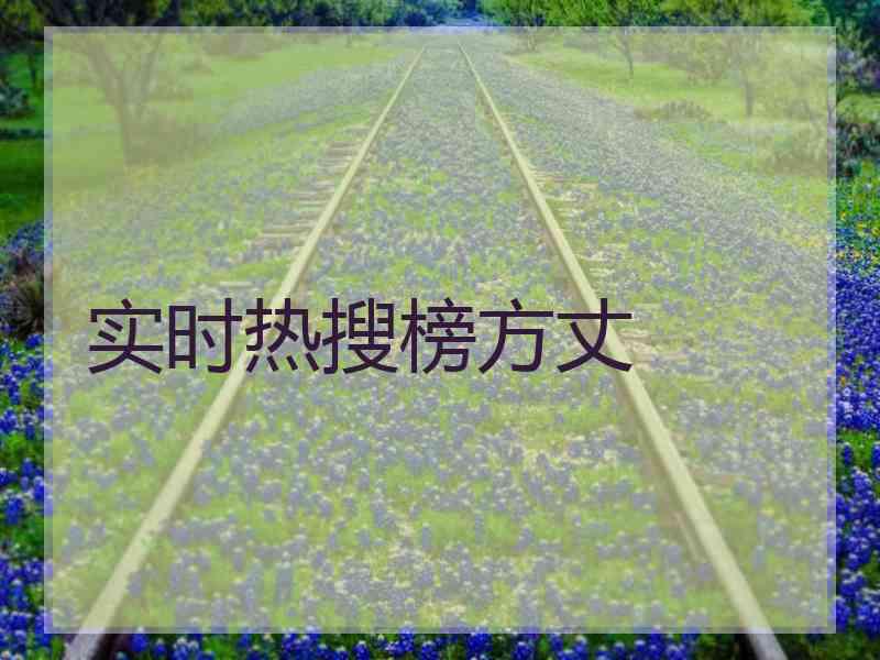 实时热搜榜方丈