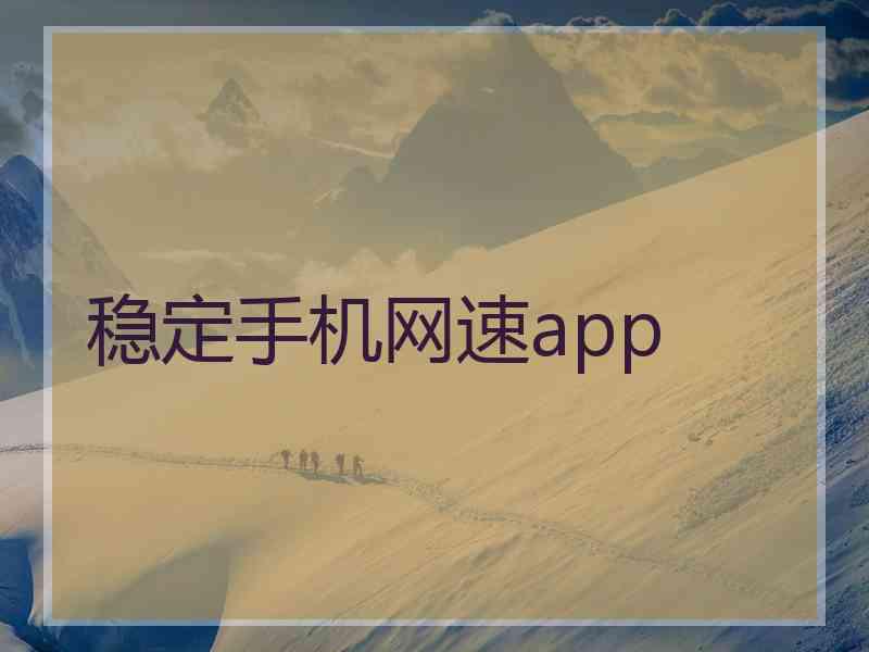 稳定手机网速app