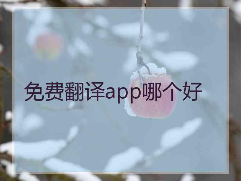 免费翻译app哪个好