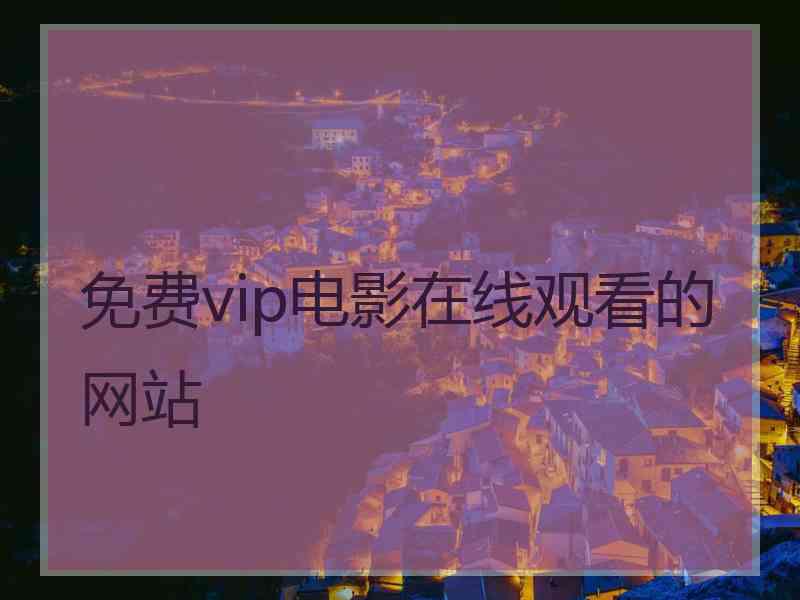 免费vip电影在线观看的网站