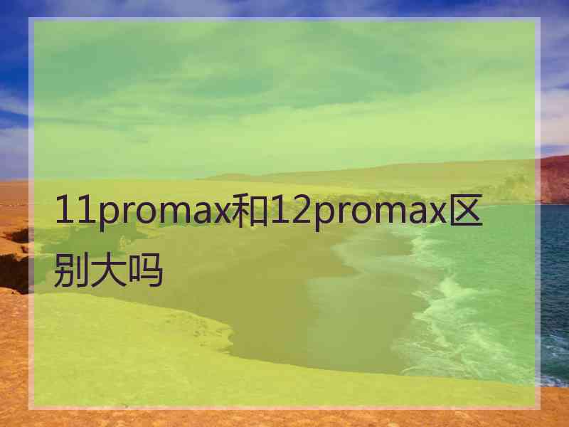 11promax和12promax区别大吗