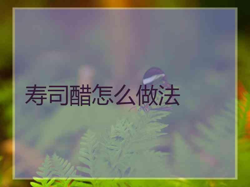 寿司醋怎么做法